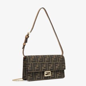 SOLD Fendi Brown FF logo Baguette Wallet On Chain